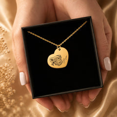 Pet Portrait Heart Necklace personalized pet keepsake detail view 12