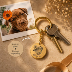 Pet Portrait Keychain custom pet accessory detail view 2