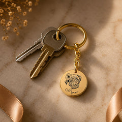 Pet Portrait Keychain custom pet accessory detail view 8