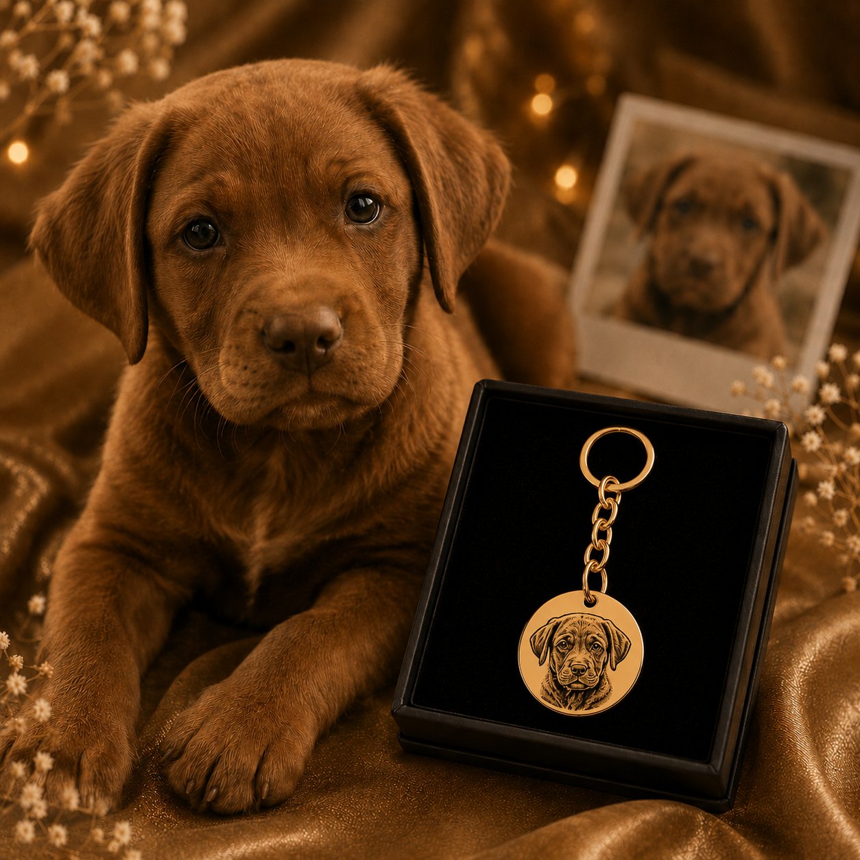 Pet Portrait Keychain custom pet accessory detail view 11