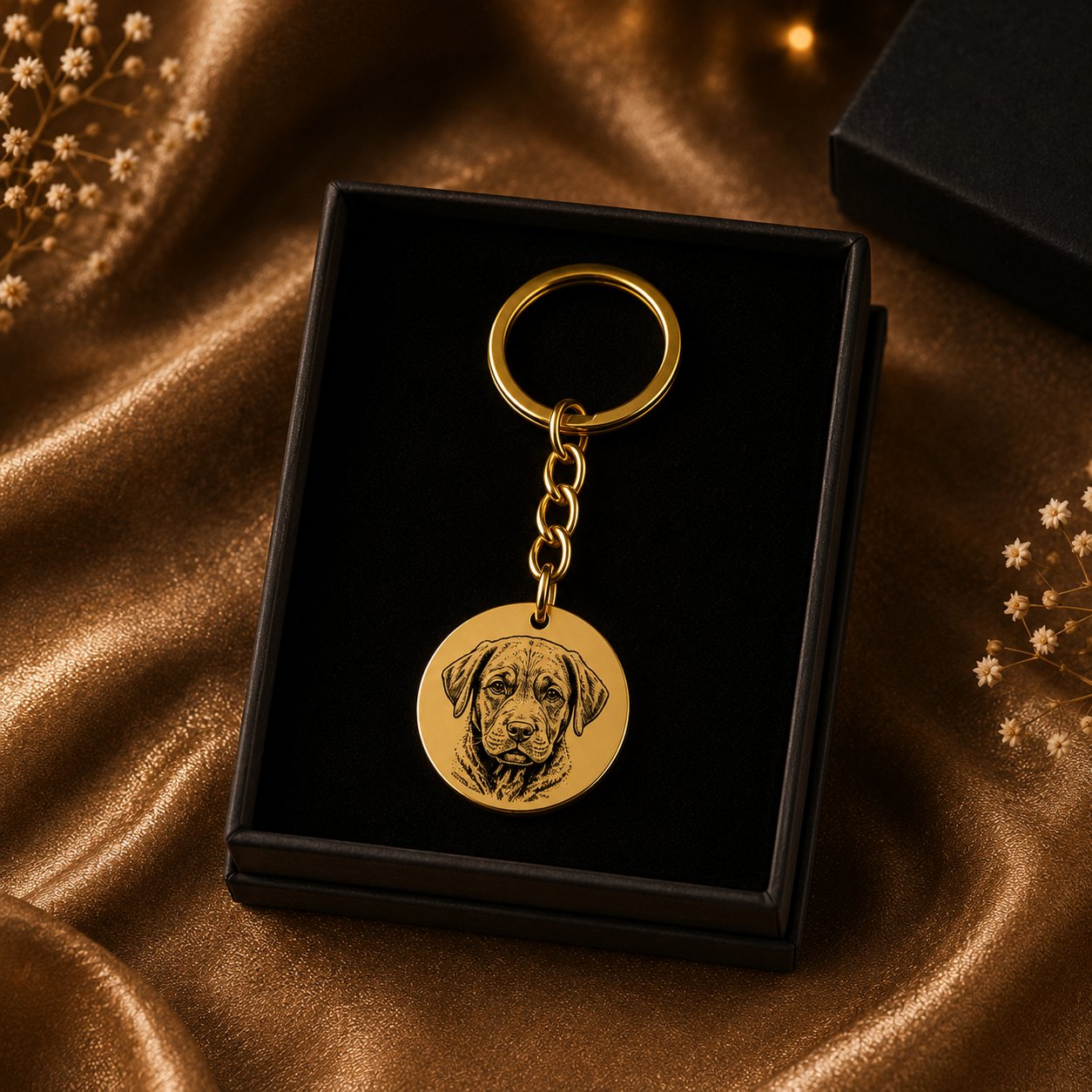 Pet Portrait Keychain custom pet accessory detail view 12
