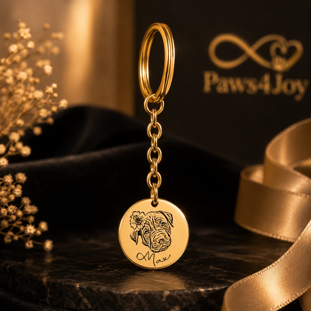 Pet Portrait Keychain custom pet accessory detail view 13