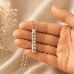 Pet's Name & Paw Print Necklace personalized pet keepsake detail view 2