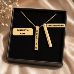 Pet's Name & Paw Print Necklace personalized pet keepsake detail view 11