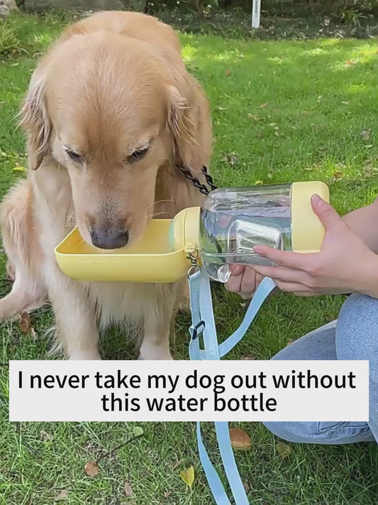 2-in-1 Dog Water Bottle & Food Container for Travel | Paws-4-Joy