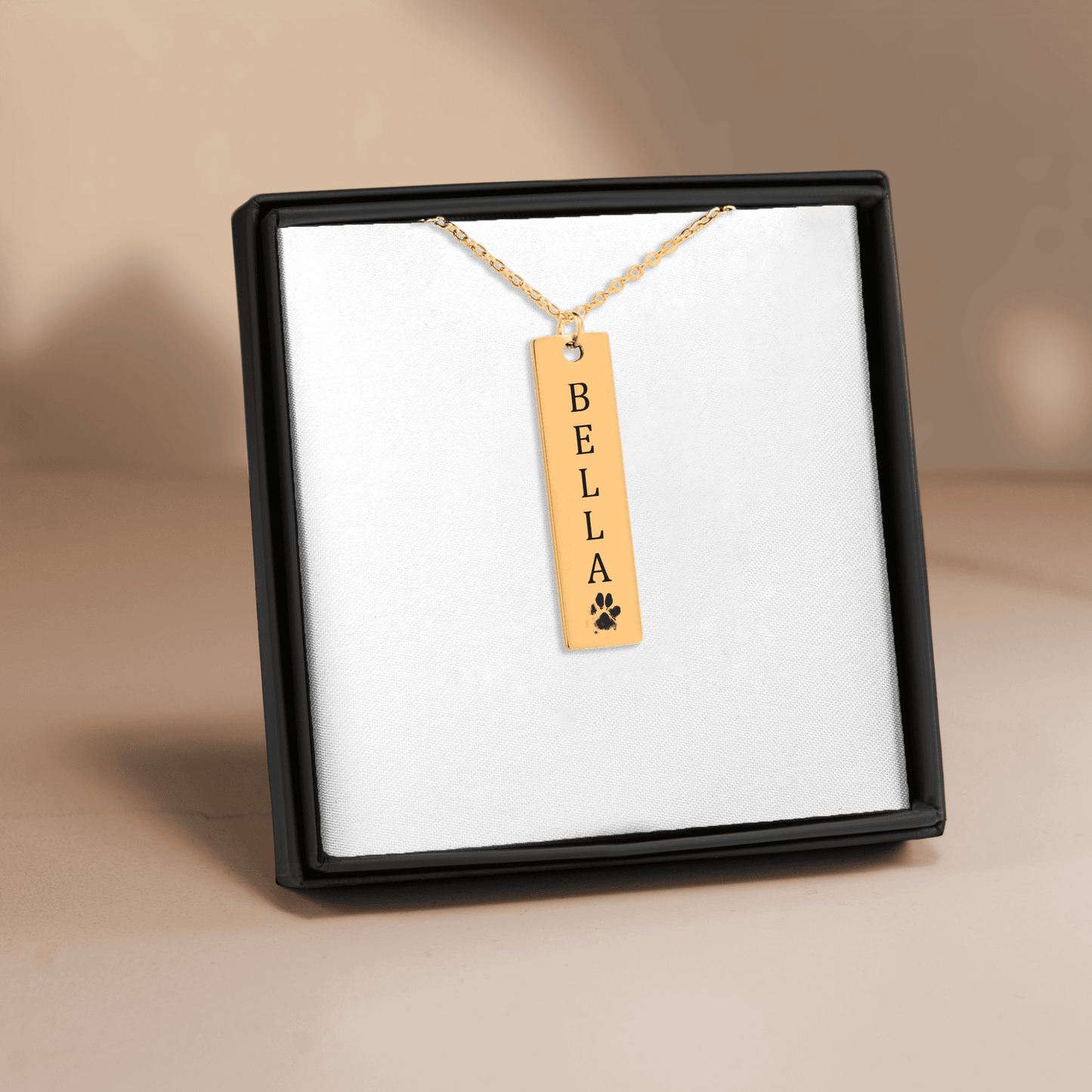 Personalized Pet Name & Paw Print Necklace