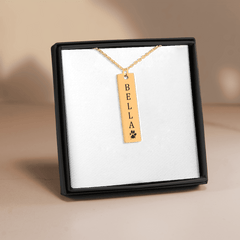 Pet's Name & Paw Print Necklace — personalized engraved pet jewelry by Paws4Joy
