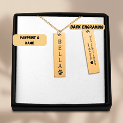 Pet's Name & Paw Print Necklace — personalized pet keepsake, detail view 2