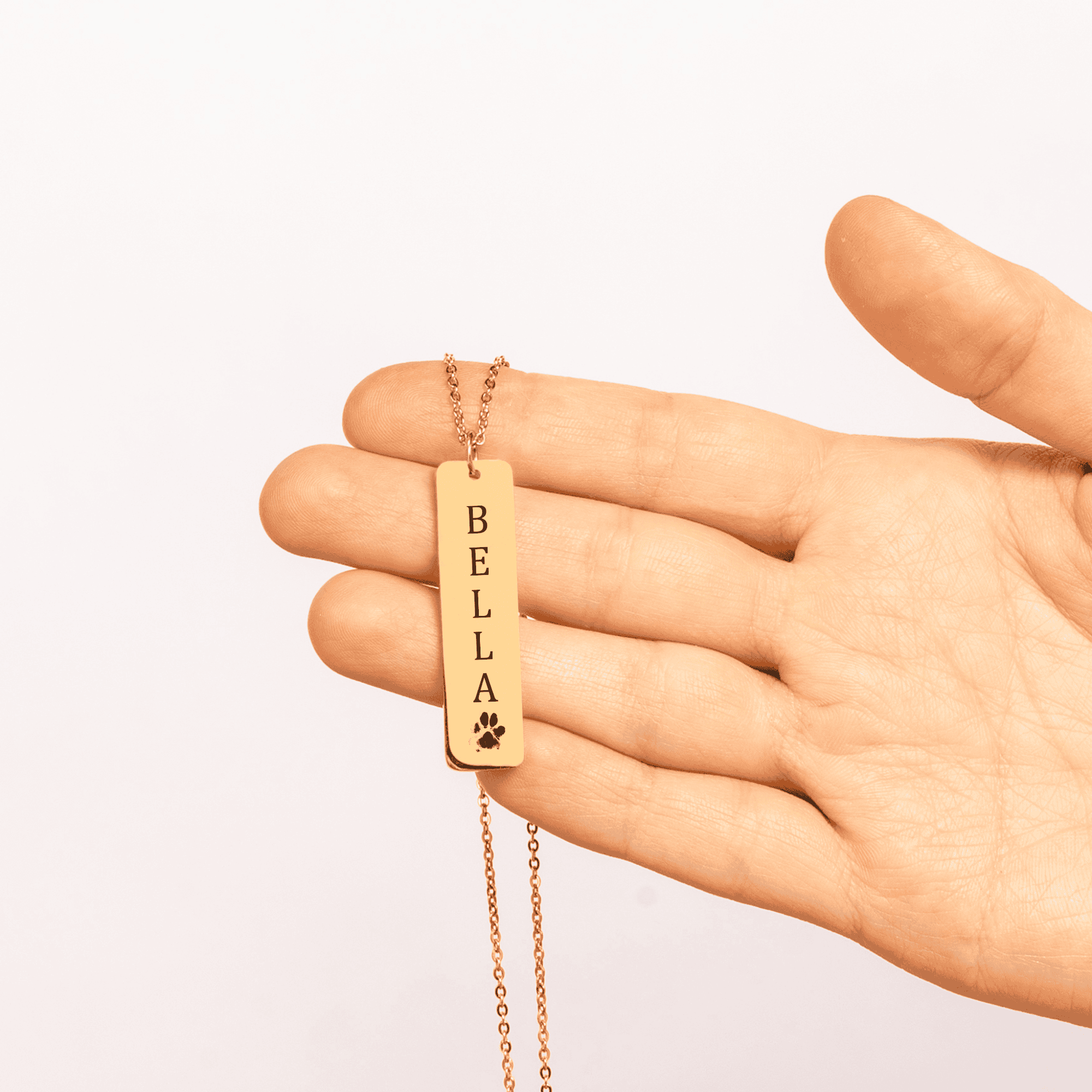 Pet's Name & Paw Print Necklace — personalized pet keepsake, detail view 3