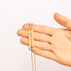Pet's Name & Paw Print Necklace — personalized pet keepsake, detail view 3