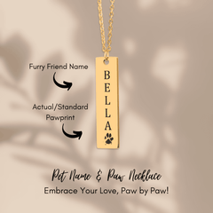 Pet's Name & Paw Print Necklace — personalized pet keepsake, detail view 6