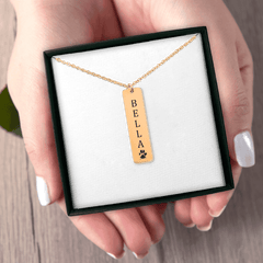 Pet's Name & Paw Print Necklace — personalized pet keepsake, detail view 8